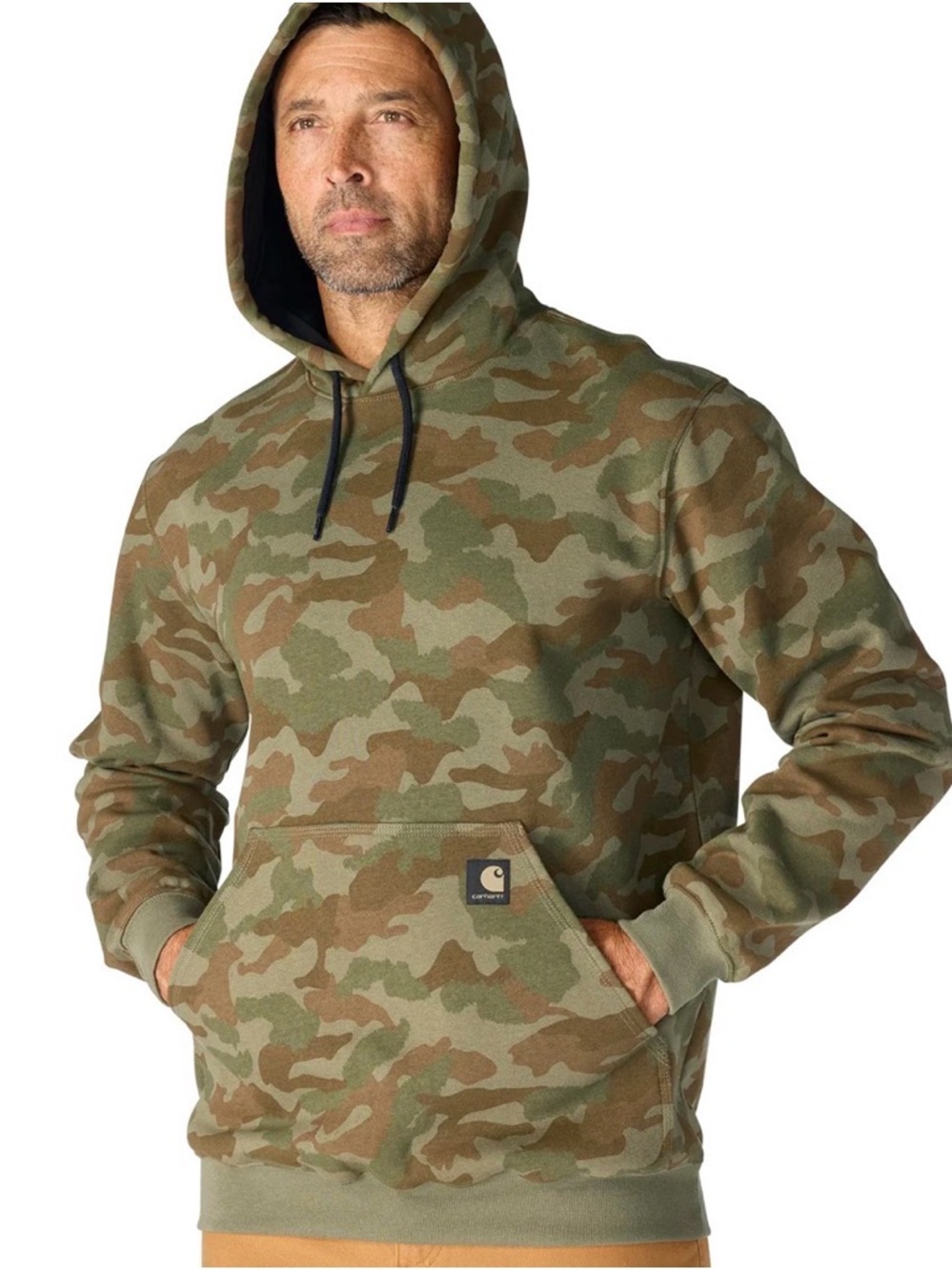 Carhartt Camo Hoodie in Olive & Brown - Picture 3 of 6